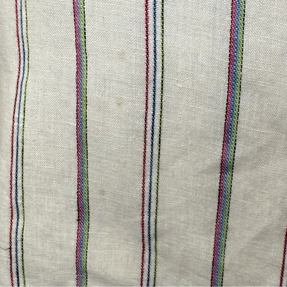 Chico's | Monterey Stripe Islander Linen Button Down Relaxed Casual Shirt - Picture 14 of 15